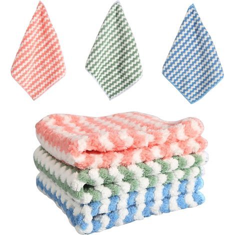 Juego de 3 paños de microfibra universales para la limpieza del hogar, salón, coche, ventanas, baño y cocina. (1/4)