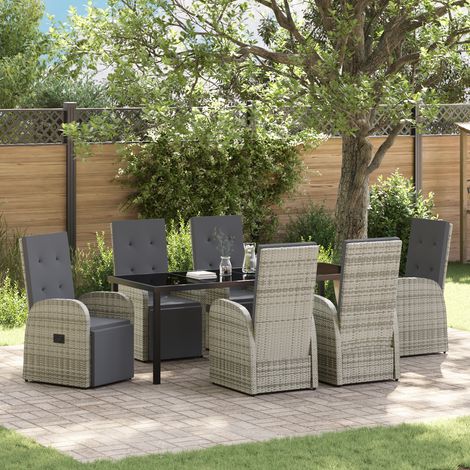 Verstellbare Gartenstühle 7 pcs Grau 200 x 80 x 73 cm vidaXL (1/5)