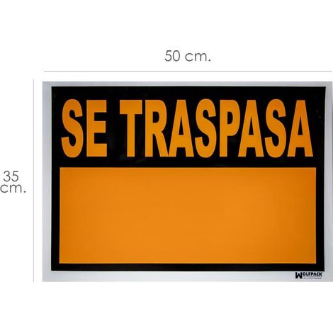 Cartel Se Traspasa 50x35 cm.