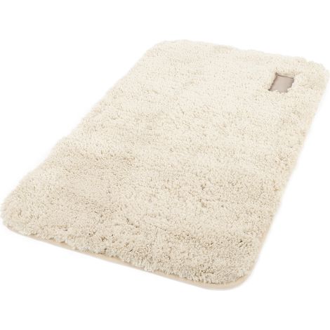 Tapis de sol Berber éponge absorbant l'eau antidérapant pour salle de bain entrée 50x80cm beige (1/5)