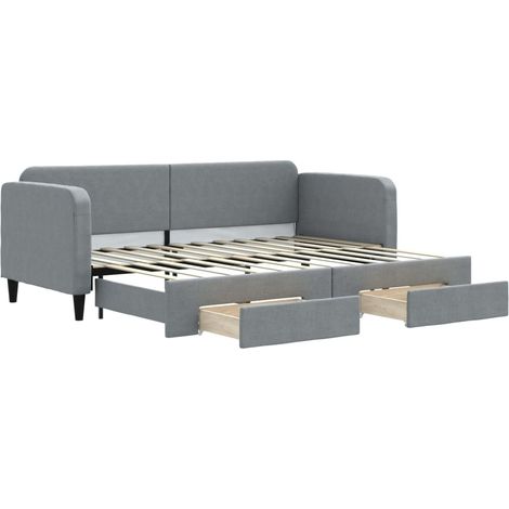Maison Exclusive - Divano Letto Estraibile Cassetti Grigio Chiaro 80x200cm Tessuto