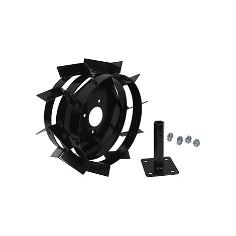 Ruota in ferro per motocoltivatori. Asse esagonale con sezione interna da 23 mm. Adattabile su macchine Honda.