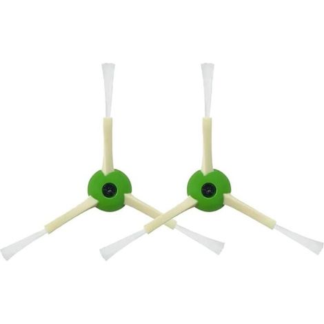 2X Brosse latérale de Remplacement et vis, Compatible avec iRobot. pour Roomba i3, i4, i5, i6, i6+, i7, i7+, i8, i8+, j7, j7+, E5, E6, E7 Couleur Verte et Blanche