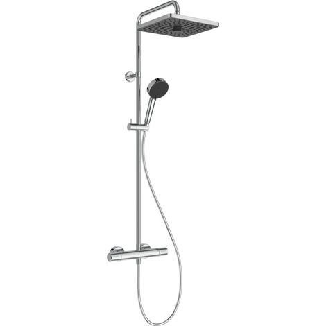 Colonne bain-douche, Pommeau de douche écologique à économie d'eau avec jets variables, protection anti-brûlure et fonction thermostat – Chrome (315x510.5x1117 mm) (1/5)