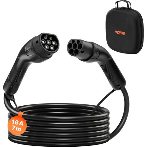Cavo di ricarica per veicoli elettrici da tipo 2 a tipo 2, 32 Amp, 7 kW, 5 m, monofase, impermeabile IP66, 11 kW-a, 7 m-a (1/2)