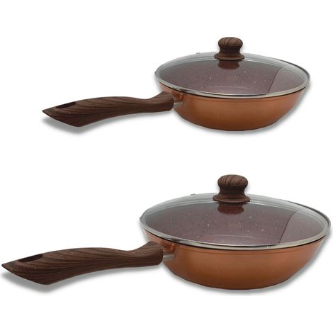 KitchenPro - Granit Sauteuse 24 und 28cm + 2 Deckel - Antihaftbeschichtung - Ideal für alle Herdarten (1/5)