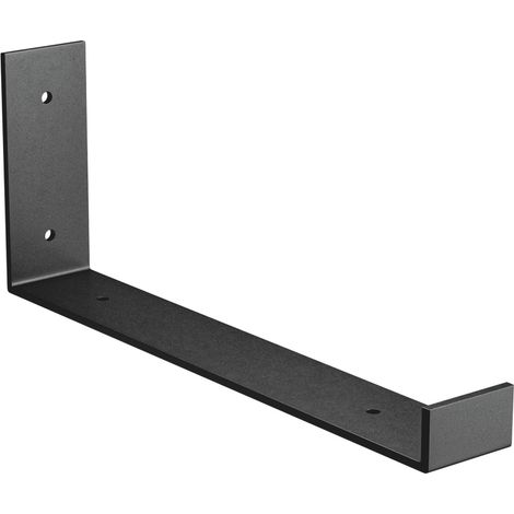 AMIG soporte estantes 3005 103x260mm negro , Soporte para estantes de madera Mod 3005 Amig Soporte para estante fabricado con acero de alta calidad lacado con pintura negra par (1/4)