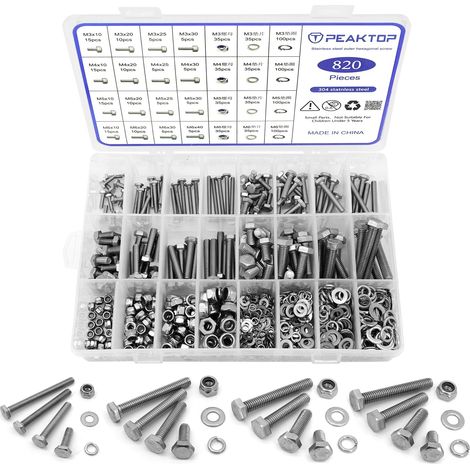 820 PCS Assortiment Vis, Assortiment Boulons écrous, Kit Boulons Et écrous (1/5)