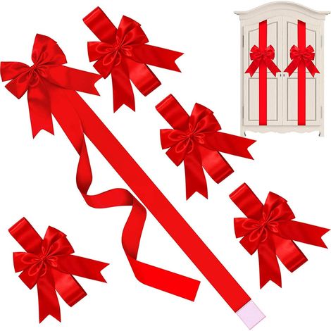 9 grands arcs armoire Noël rouges 90x45 cm, décoration porte cheminée maison sapin (1/4)