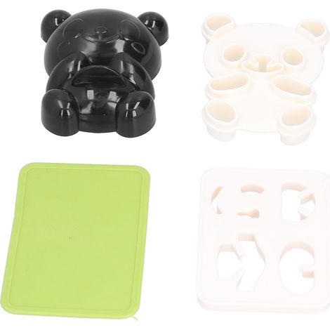 Moule à boulettes de riz panda en silicone alimentaire, mignon et facile à réaliser soi-même pour biscuits et onigiri, idéal pour la cuisine et les restaurants. (1/5)
