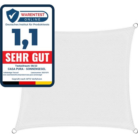 Atmungsaktives Sonnensegel Weiß 3 x 3 m