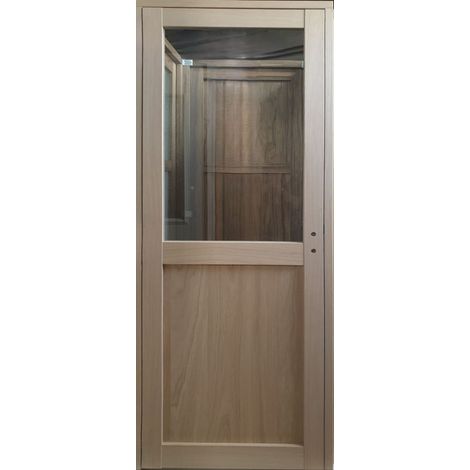 Bloc Porte Atelier Placage Chene H204 X L73 Poussant Gauche Côtes Tableau