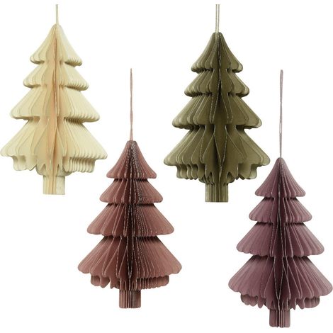 Kaemingk Weihnachtshänger Baum aus Papier 15 cm Christbaumschmuck