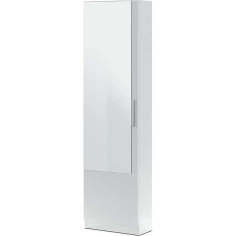 Armario Zapatero con espejo Gusto en color blanco artik. 50 cm(ancho) 180 cm(altura) 22 cm(fondo) (1/5)