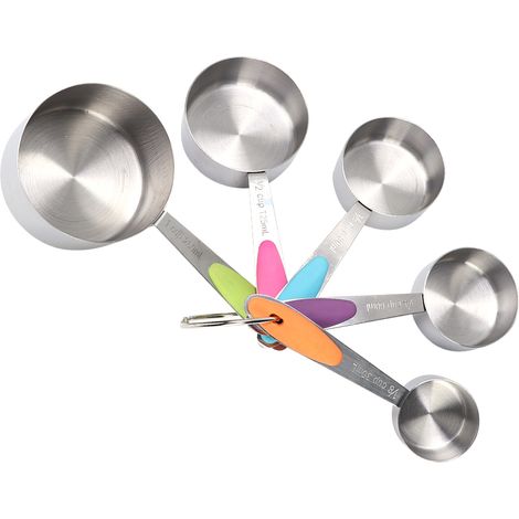 Ensemble de 5 tasses à mesurer en acier inoxydable pour cuisson et pâtisserie (1/5)
