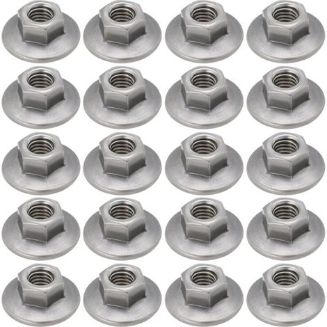 50Pcs M6x1.0 19MM OD Enlarged Hex Flange Self Locking Nut Carbon Steel Hex Flange Nuts for Furniture and DIY Industry (1/5)