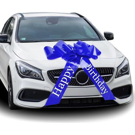 Autoschleife Schleife Geschenkschleife 23inches Blau Happy Birthday (1/5)