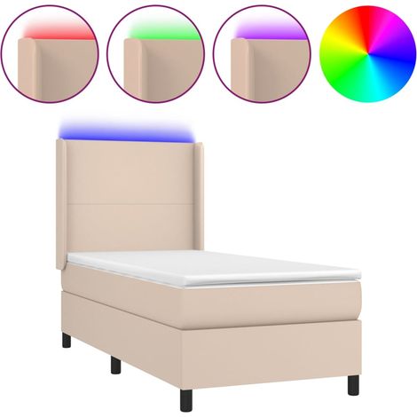 Maison Exclusive - Cama box spring colchón LED cuero sintético ca