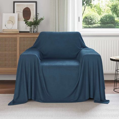 Überwurfdecke Marineblau 210 x 140 cm Fleece