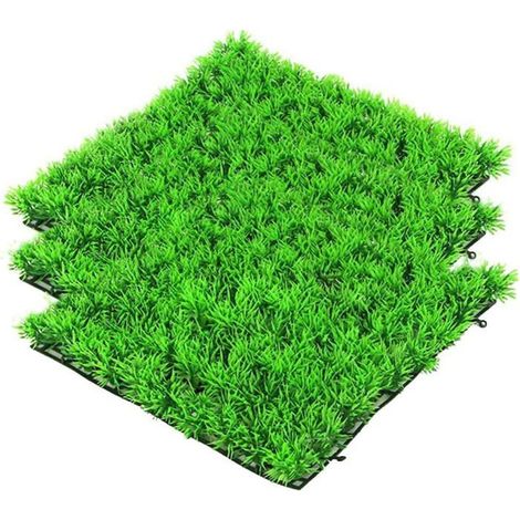 Décoration pour aquarium,Tapis d'herbe en 3 pièces ,Pelouse végétale pour aquarium, Ornement paysager, Décoration de bac, Tapis vert (1/4)