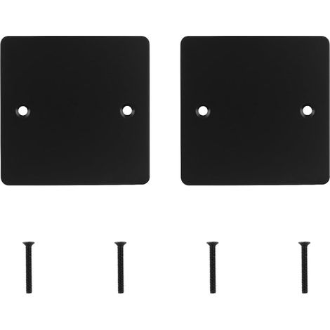 Lot de 2 cache-plaques murales vierges en acier inoxydable pour prises, prises ou interrupteurs non utilisés (noir, 86 mm) (1/5)