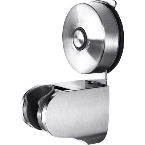 Duschkopfhalter mit Saugnapf, Wandhalterung für Handbrause, 4 einstellbare Winkelmodi, Badezimmerzubehör, Toilette, ohne Bohren, gebürsteter Edelstahl (1/4)