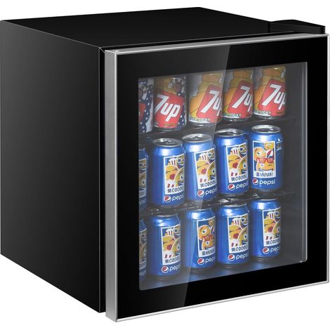 COSTWAY Beverage Cooler and Refrigerator 60 Can Capacity Mini Fridge with Glass Door