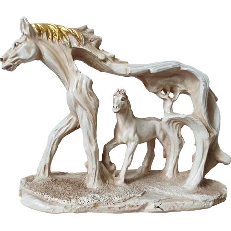 Sculpture cheval au galop - Décoration artisanale de bureau en résine style moderne élégant pour intérieur professionnel (1/5)
