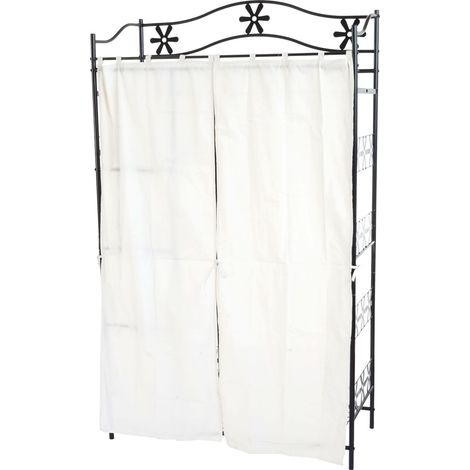 Portemanteau Genf, garde-robe, portant, portemanteau, armoire, étagère métallique 172x100x43cm - avec rideau (1/5)
