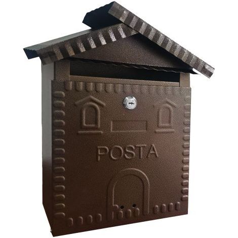 CASSETTA POSTALE 'NARCISO' cm 26x10x h 32 - rame antico