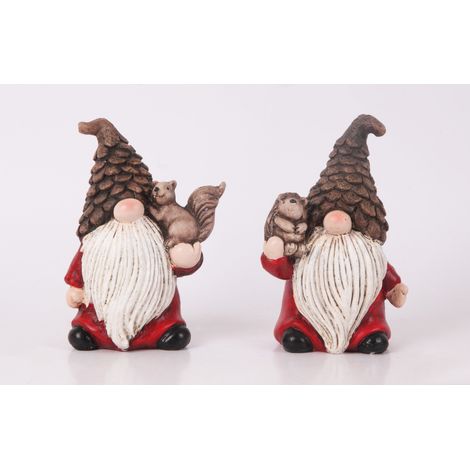 Dekofigur Zwerg Polyresin 24 cm bunt 2-fach sortiert Weihnachtscharaktere