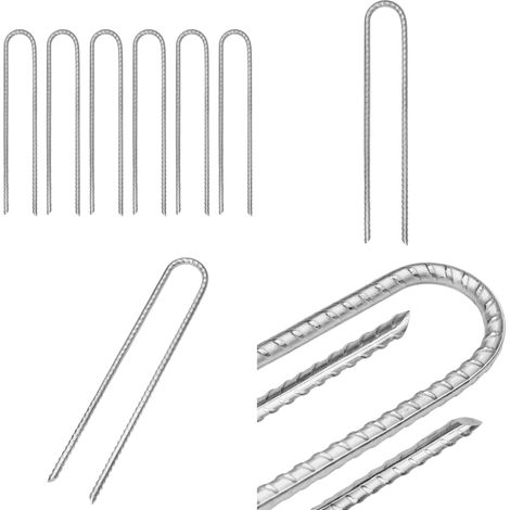 Zeltheringe 6 Stk. U-Form 30 cm Ø7 mm Verzinkter Stahl - Camping - Outdoor (1/5)