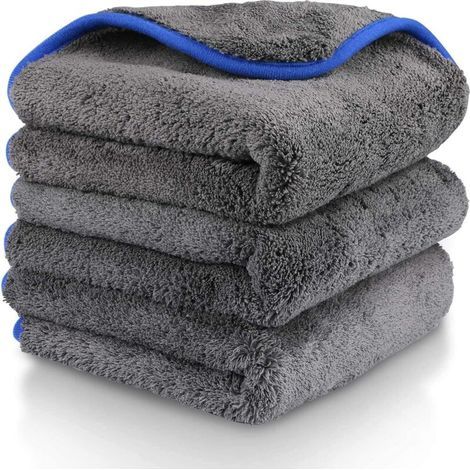 Chiffon Microfibre Voiture Moto, 3pcs Chiffon de Polissage Premium, Chiffons de Nettoyage de Séchage pour Soin Doux de Voiture 40 x 40cm, 1200 GSM