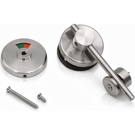 Verrou de Porte de Salle de Bain Indicateur de Verrouillage de Porte Loquet Alliage de Zinc et Acier Inoxydable Indiquant le pêne Dormant pour Toilettes Publiques WC (1/5)