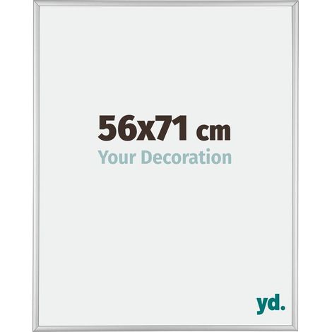 Your Decoration - 56x71 cm - Cadres Photos en Aluminium Avec Verre acrylique - Anti-Reflet - Excellente Qualité - Argent Mat - Cadre Decoration Murale - Kent.