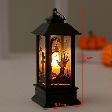 Bougies LED d'Halloween, décorations d'horreur, fantômes, citrouilles, château, maison hantée, accessoires d'extérieur 09 (1/5)