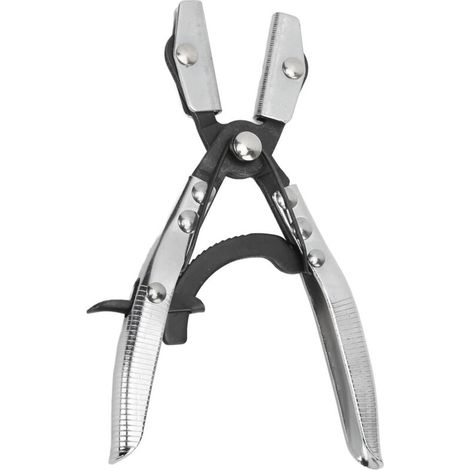 Pince à Pincer les Tuyaux Mâchoires à Cliquet Pivotant Pince à Pincer Universelle à Verrouillage Automatique Pince à Pincer les Tuyaux en Acier pour Tuyaux de Liquide de (8 pouces). (1/5)