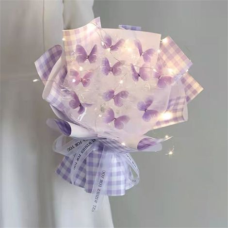 Bouquet De Papillons - Kit De Décoration Florale Avec Lumières LED - Pour Création Manuelle - 11 Pièces (1/5)