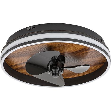 Ventilatore plafoniera LED dimmerabile Faustine 71016 nero legno (1/5)