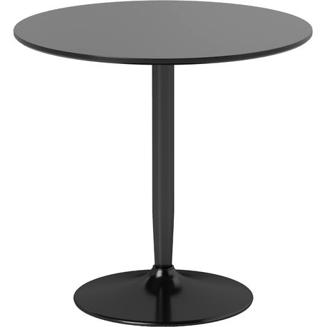 Runder Esstisch für 2 Personen Ø80 cm MDF und Stahl, schwarz, 75 cm (1/5)