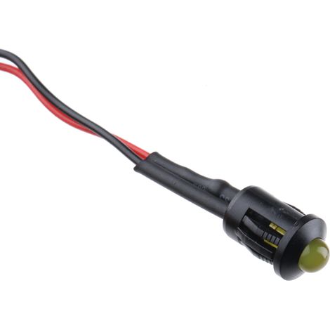 Voyant LED lumineux Jaune RS PRO, dia. 8mm, 24V c.c. ( Prix pour 1 )