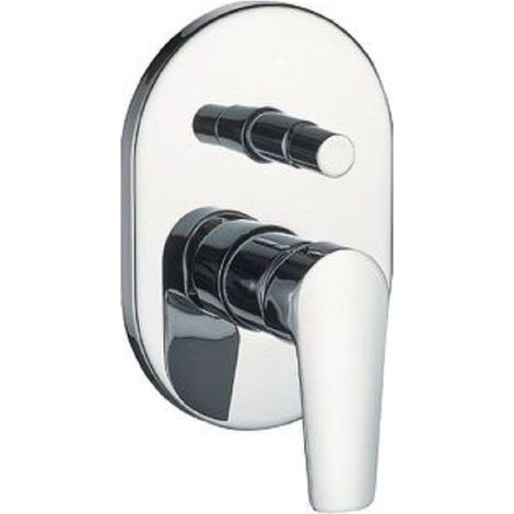 Cleafe - Miscelatore Incasso Doccia Con Deviatore Parete Bagno Ottone Cromato Cube 87123 - (1/2)