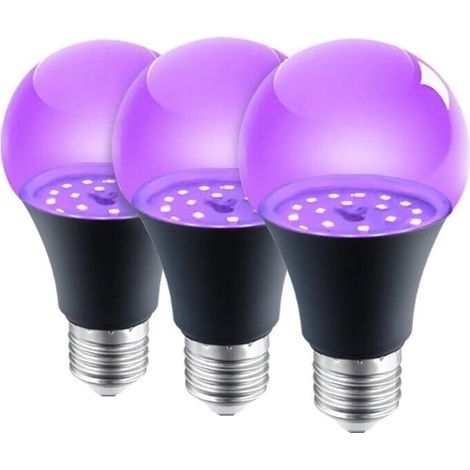 UV-Lampe - Violettes Licht - Partylampe - E27 - Nachtlicht - 395 nm - Schwarzlicht - Nur für Dekoration und andere Anlässe (3, schwarz) (1/5)