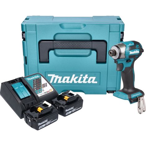 Llave de impacto sin cable Makita DTD 173 RTJ 18 V 180 Nm 1/4" sin escobillas + 2x batería recargable 5,0 Ah + cargador + Makpac