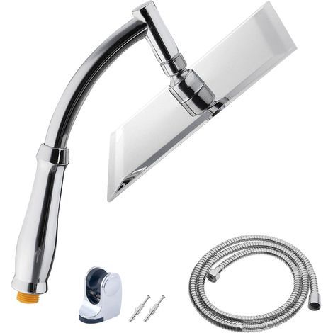 20.3 cm Stainless Steel Rain Shower Head, High Pressure Shower Head, Fixed Square Shower Head (1/5)