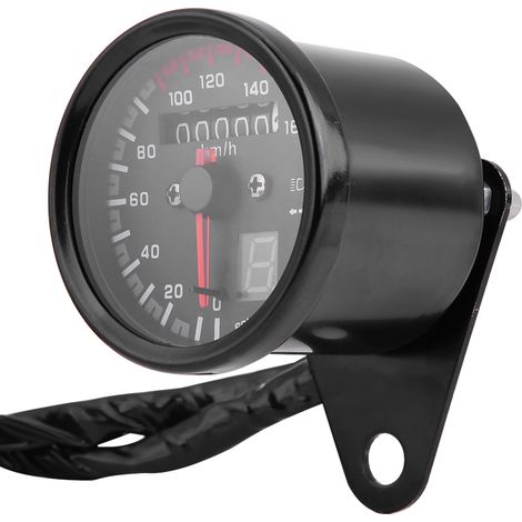 Universeller digitaler Motorrad-Tachometer und Drehzahlmesser mit LED-Anzeige, schwarzes Display, 12V-kompatibel (1/5)