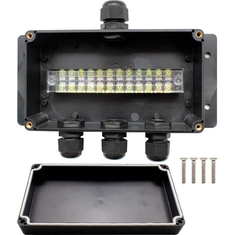 Boite Derivation Etanche, Boite Etanche Electrique Exterieur, 4 Voies Boite de Dérivation, Boitier Electrique Etanche, avec Trous de Fixation, pour Jardin, Cour, Terrasse (1/5)