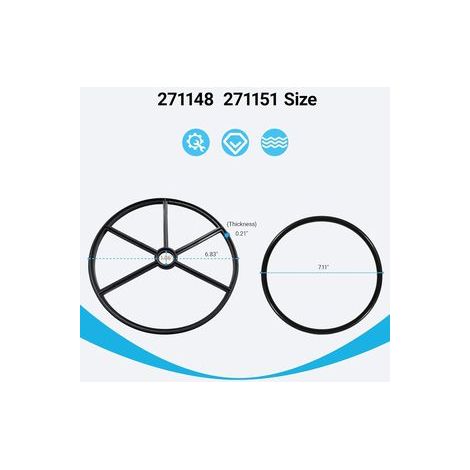 Kit de joint araignée 271148, lot de joints O ring 271151, compatible Pentair, accessoire piscine, pièce rechange - lot de 8 (1/5)