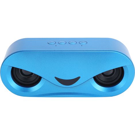 Enceinte double Bluetooth portable sans fil avec éclairage LED et basses stéréo pour clé USB bleue (1/5)