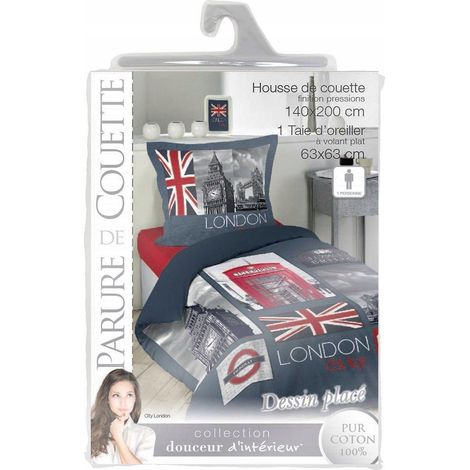 Douceur d'intérieur Londres Juego de cama azul marino para niño